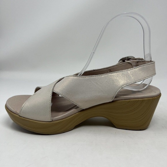 Dansko Jacinda Slingback Sandal Chunky Platform Champagne Women's EU 37 (US 6.5) - Picture 7 of 12